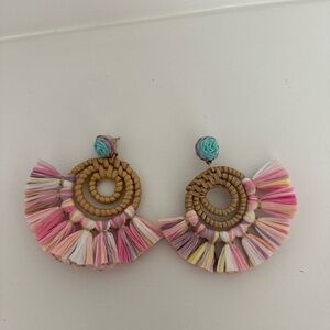 Colorful Tassel Hoop Earrings